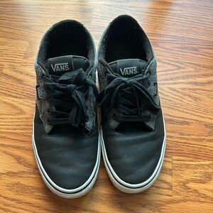 Vans Men's Black Sneakers with White Trim